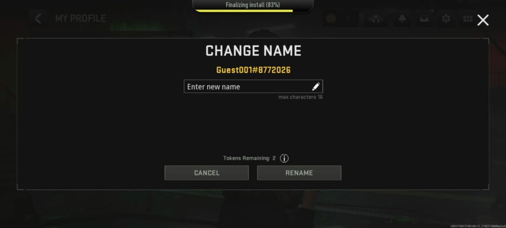 COD Warzone Mobile change in-game username