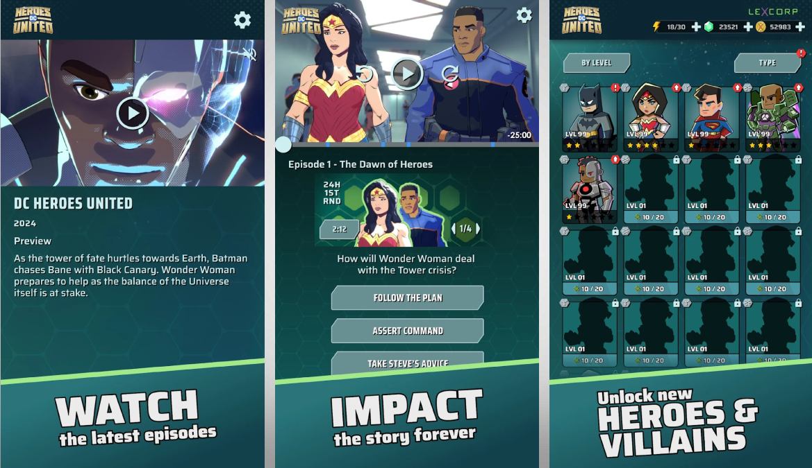 DC Heroes United, сюжетное приключение от Genvid, открывает предварительную регистрацию на Android и iOS