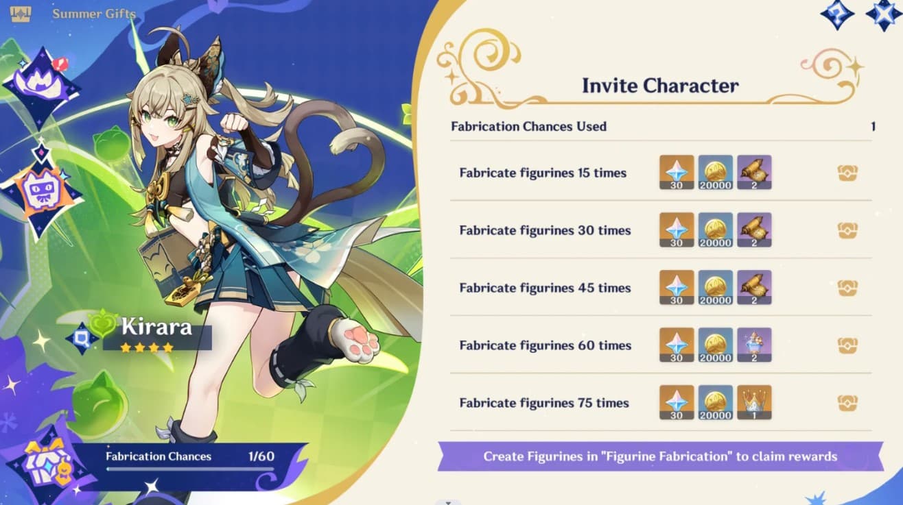 Genshin Impact 4.8 Update: How to unlock Free Kirara and her new Outfit in the Summertime Scales and Tales event