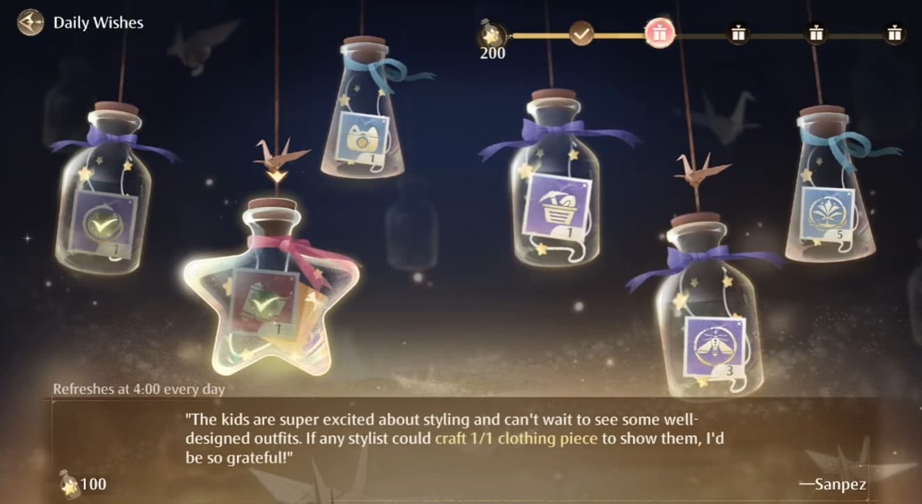 Infinity Nikki Daily Wishes