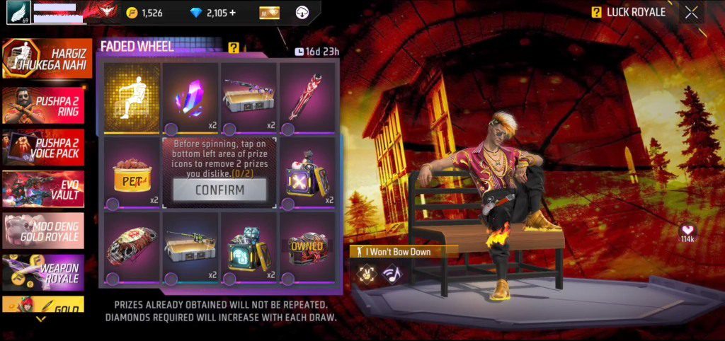 Free Fire MAX x Pushpa 2 Faded Wheel Event