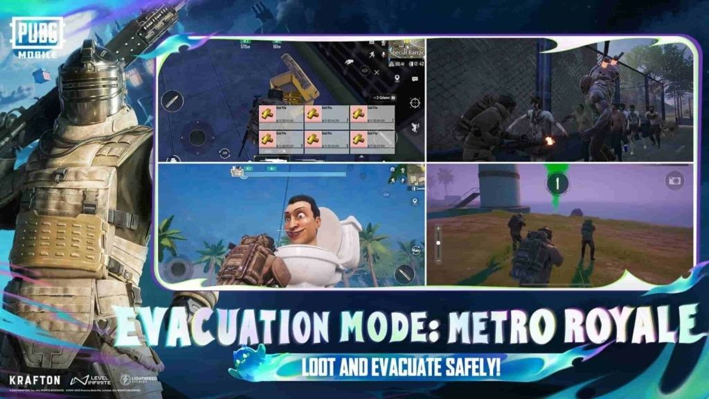 PUBG Mobile x Skibidi Toilet Metro Royale Evacuation Mode
