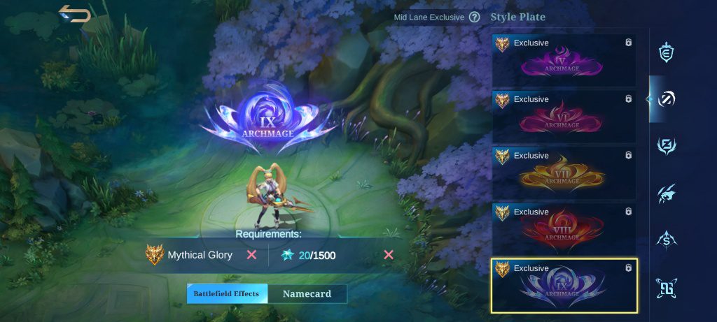 Mid Exclusive Archmage Style Plate and Battlefield Effects, MLBB