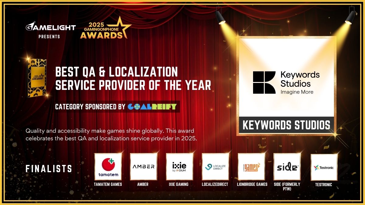 GamingonPhone Awards 2025 Best QA & Localization Service Provider Of The Year, Best QA & Localization Service Provider Of The Year