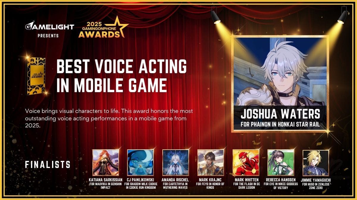 GamingonPhone Awards 2025 Best Voice Acting in Mobile Game, Best Voice Acting in Mobile Game