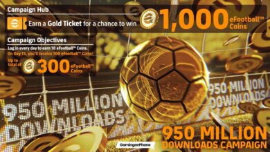eFootball 2026 1000 free coins, eFootball 2026 950 Million Downloads campaign free coins