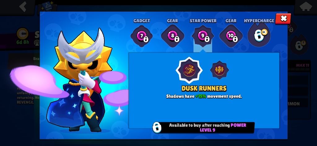 Sirius' Dusk Runners Star Power, Brawl Stars