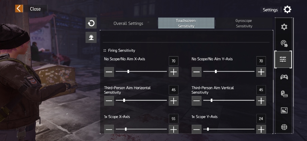 The Division Resurgence Touchscreen Sensitivity